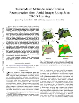 TerrainMesh: Metric-Semantic Terrain Reconstruction from Aerial Images
  Using Joint 2D-3D Learning