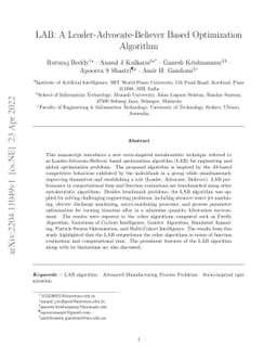 LAB: A Leader-Advocate-Believer Based Optimization Algorithm