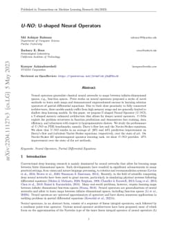 U-NO: U-shaped Neural Operators