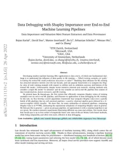 Data Debugging with Shapley Importance over End-to-End Machine Learning
  Pipelines