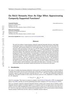 Do ReLU Networks Have An Edge When Approximating Compactly-Supported
  Functions?