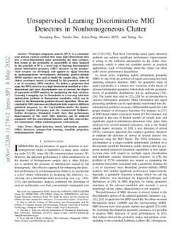 Unsupervised Learning Discriminative MIG Detectors in Nonhomogeneous
  Clutter