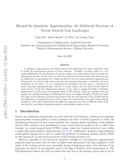 Beyond the Quadratic Approximation: the Multiscale Structure of Neural
  Network Loss Landscapes