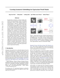 Learning Symmetric Embeddings for Equivariant World Models