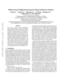 Efficient Neural Neighborhood Search for Pickup and Delivery Problems