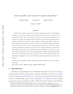 Joint mixability and notions of negative dependence