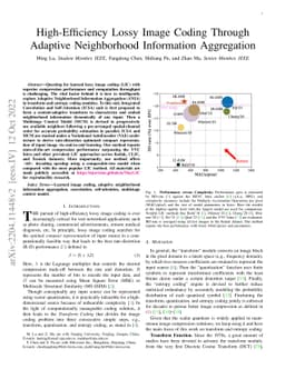 High-Efficiency Lossy Image Coding Through Adaptive Neighborhood
  Information Aggregation