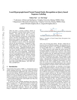 Local Hypergraph-based Nested Named Entity Recognition as Query-based
  Sequence Labeling
