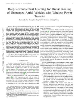 Deep Reinforcement Learning for Online Routing of Unmanned Aerial
  Vehicles with Wireless Power Transfer