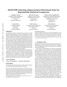 SELECTOR: Selecting a Representative Benchmark Suite for Reproducible
  Statistical Comparison