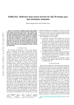 PedRecNet: Multi-task deep neural network for full 3D human pose and
  orientation estimation