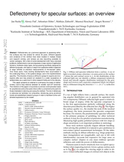 Deflectometry for specular surfaces: an overview