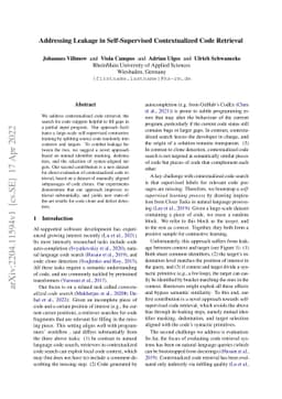 Addressing Leakage in Self-Supervised Contextualized Code Retrieval