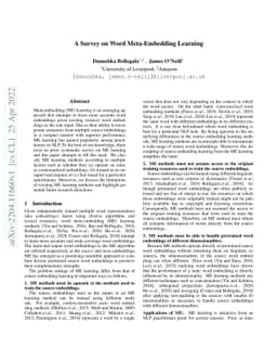 A Survey on Word Meta-Embedding Learning