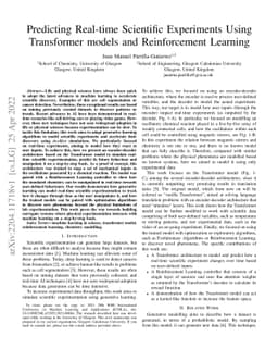 Predicting Real-time Scientific Experiments Using Transformer models and
  Reinforcement Learning