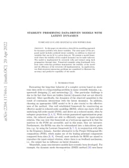 Stability Preserving Data-driven Models With Latent Dynamics