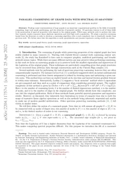 Parallel coarsening of graph data with spectral guarantees
