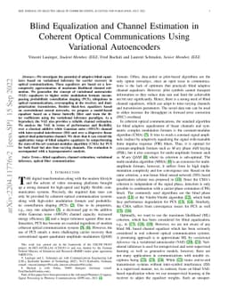 Blind Equalization and Channel Estimation in Coherent Optical
  Communications Using Variational Autoencoders