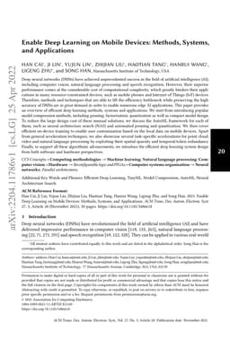 Enable Deep Learning on Mobile Devices: Methods, Systems, and
  Applications