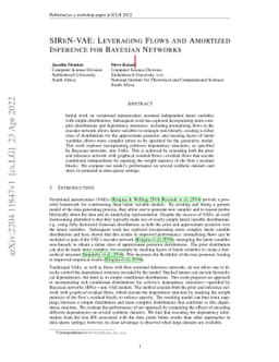 SIReN-VAE: Leveraging Flows and Amortized Inference for Bayesian
  Networks