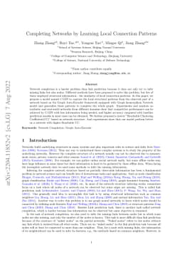 Completing Networks by Learning Local Connection Patterns
