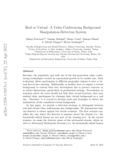 Real or Virtual: A Video Conferencing Background Manipulation-Detection
  System