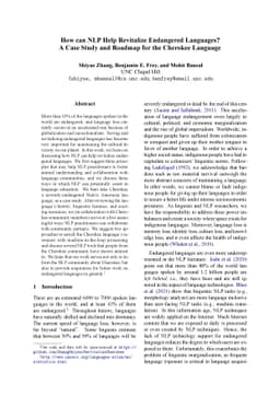 How can NLP Help Revitalize Endangered Languages? A Case Study and
  Roadmap for the Cherokee Language