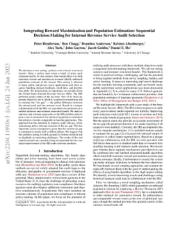 Integrating Reward Maximization and Population Estimation: Sequential
  Decision-Making for Internal Revenue Service Audit Selection