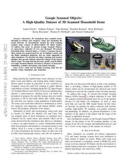 Google Scanned Objects: A High-Quality Dataset of 3D Scanned Household
  Items