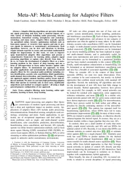 Meta-AF: Meta-Learning for Adaptive Filters