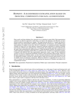 Reprint: a randomized extrapolation based on principal components for
  data augmentation