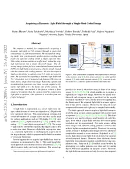 Acquiring a Dynamic Light Field through a Single-Shot Coded Image