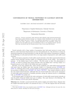 Convergence of neural networks to Gaussian mixture distribution