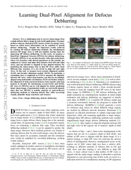 Learning Dual-Pixel Alignment for Defocus Deblurring