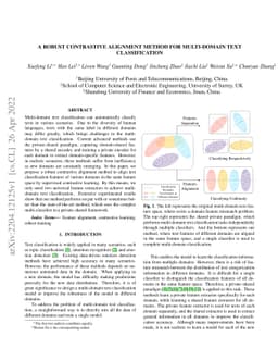 A Robust Contrastive Alignment Method For Multi-Domain Text
  Classification