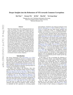 Deeper Insights into the Robustness of ViTs towards Common Corruptions