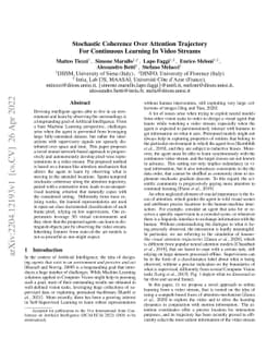 Stochastic Coherence Over Attention Trajectory For Continuous Learning
  In Video Streams