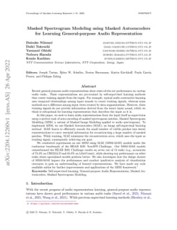 Masked Spectrogram Modeling using Masked Autoencoders for Learning
  General-purpose Audio Representation