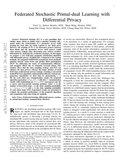 Federated Stochastic Primal-dual Learning with Differential Privacy