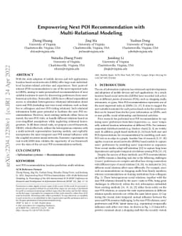 Empowering Next POI Recommendation with Multi-Relational Modeling