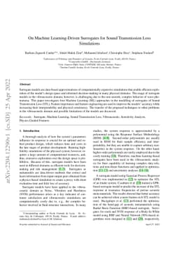 On Machine Learning-Driven Surrogates for Sound Transmission Loss
  Simulations
