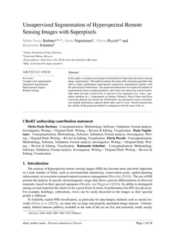 Unsupervised Segmentation of Hyperspectral Remote Sensing Images with
  Superpixels