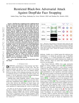 Restricted Black-box Adversarial Attack Against DeepFake Face Swapping