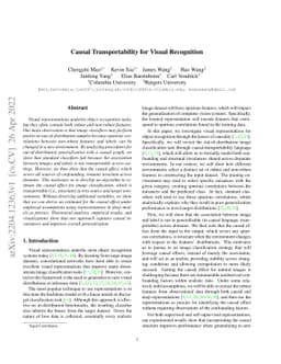 Causal Transportability for Visual Recognition