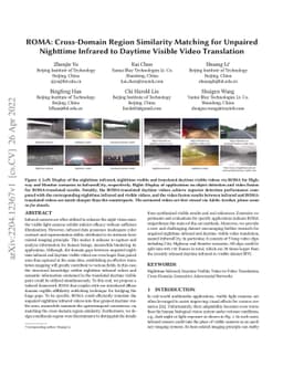 ROMA: Cross-Domain Region Similarity Matching for Unpaired Nighttime
  Infrared to Daytime Visible Video Translation