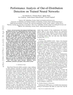 Performance Analysis of Out-of-Distribution Detection on Trained Neural
  Networks