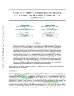 A survey on attention mechanisms for medical applications: are we moving
  towards better algorithms?