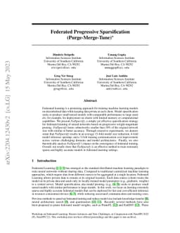 Federated Progressive Sparsification (Purge, Merge, Tune)+