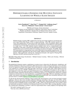 Differentiable Zooming for Multiple Instance Learning on Whole-Slide
  Images