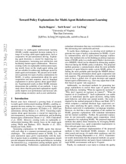 Toward Policy Explanations for Multi-Agent Reinforcement Learning
